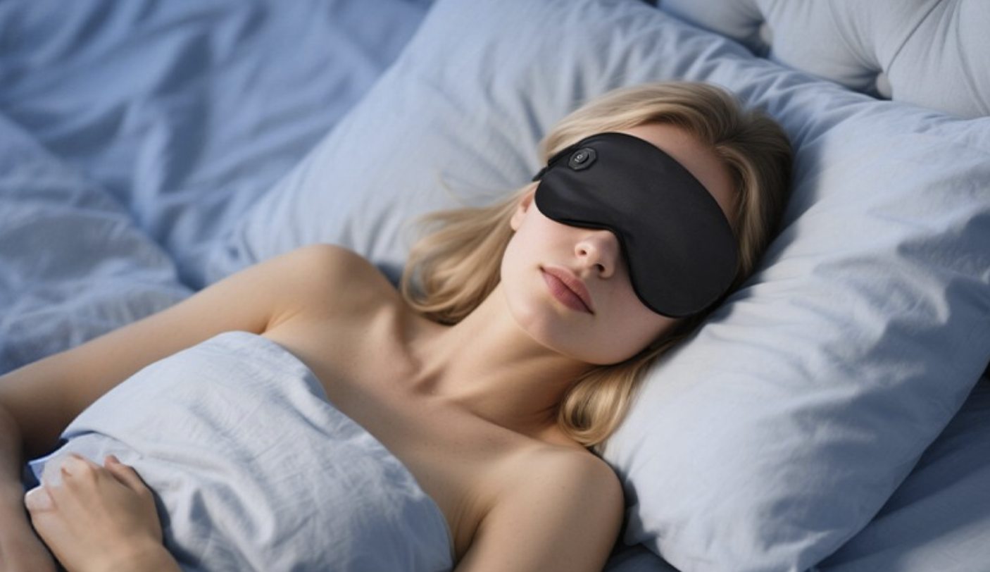 Using the heated eye mask before bed